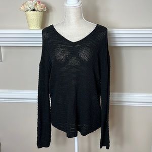 Calvin Klein Jeans Womens Black Knit Textured Sweater NWT